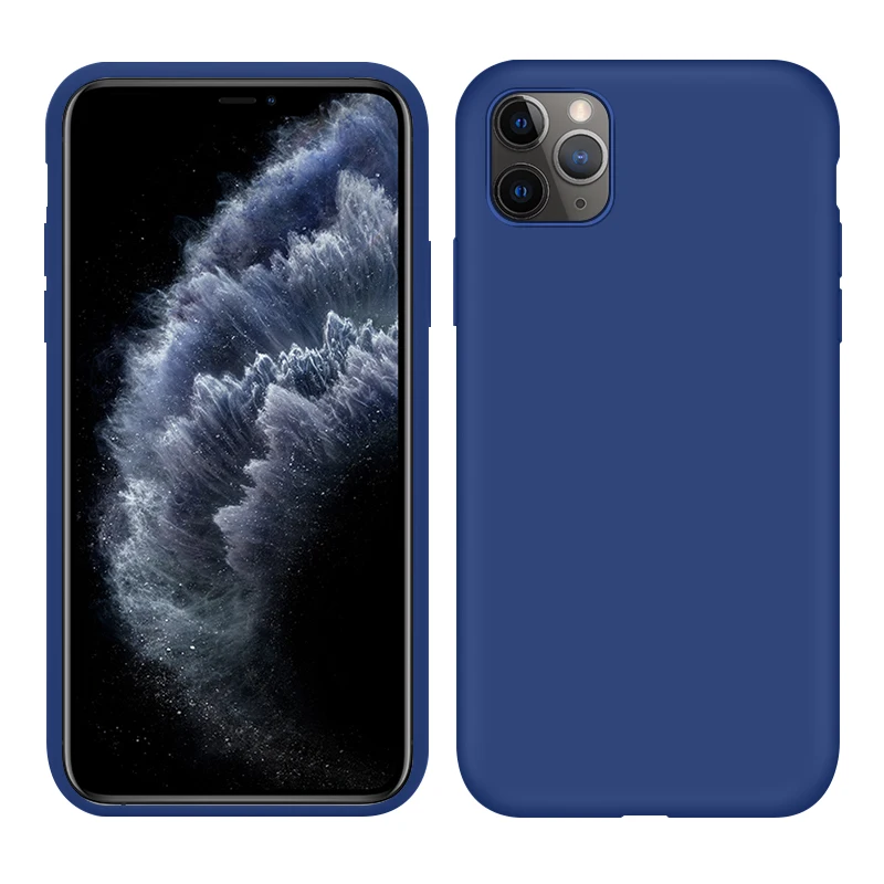 Dark Blue Мягкий жидкий силиконовый чехол для iPhone 11 Pro Max XS XR X 6 S 6 S Чехол для iPhone 11 Pro Max XR XS MAX X желтый 11 Pro Чехол - Цвет: Dark Blue