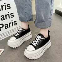 womens sports shoes white shoes thick soled increased vulcanized shoes lightweight breathable lace up casual shoes flat shoes
