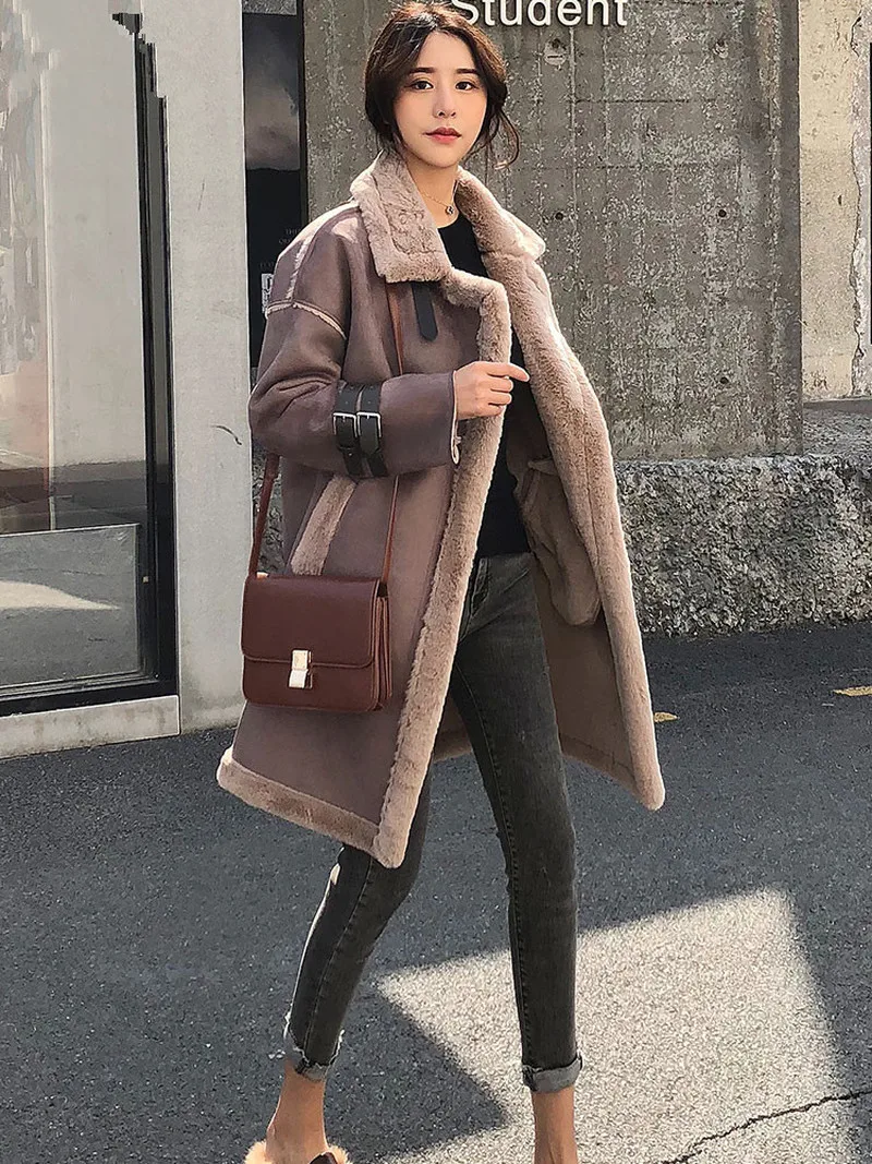 Зимняя куртка KMETRAM женское модное пальто из меха ягненка женская теплая парка