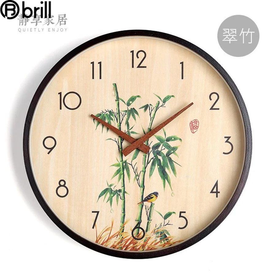 

Creative Large Antique Wood Wall Clock Retro Living Room Chinese-style Modern Clocks Wall Home Decor Silent Farmhouse Decor Gift