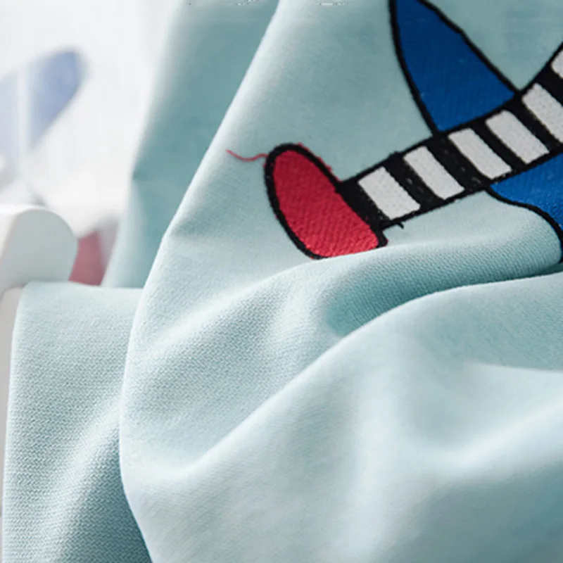 cloth Вышитый мультяшный самолет, занавеска для детей, для мальчиков, Детская затемненная оконная панель M102C - Цвет: cloth