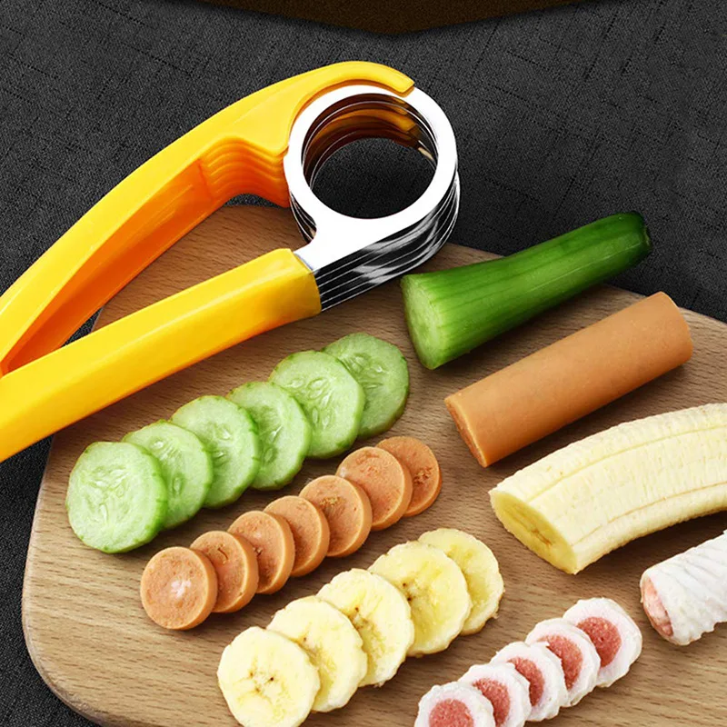 

Fruit Cutter Stainless Steel Banana Sausage Slicer Chopper Salad Vegetable Ham Peeler Cooking Tools Kitchen Accessories Gadgets