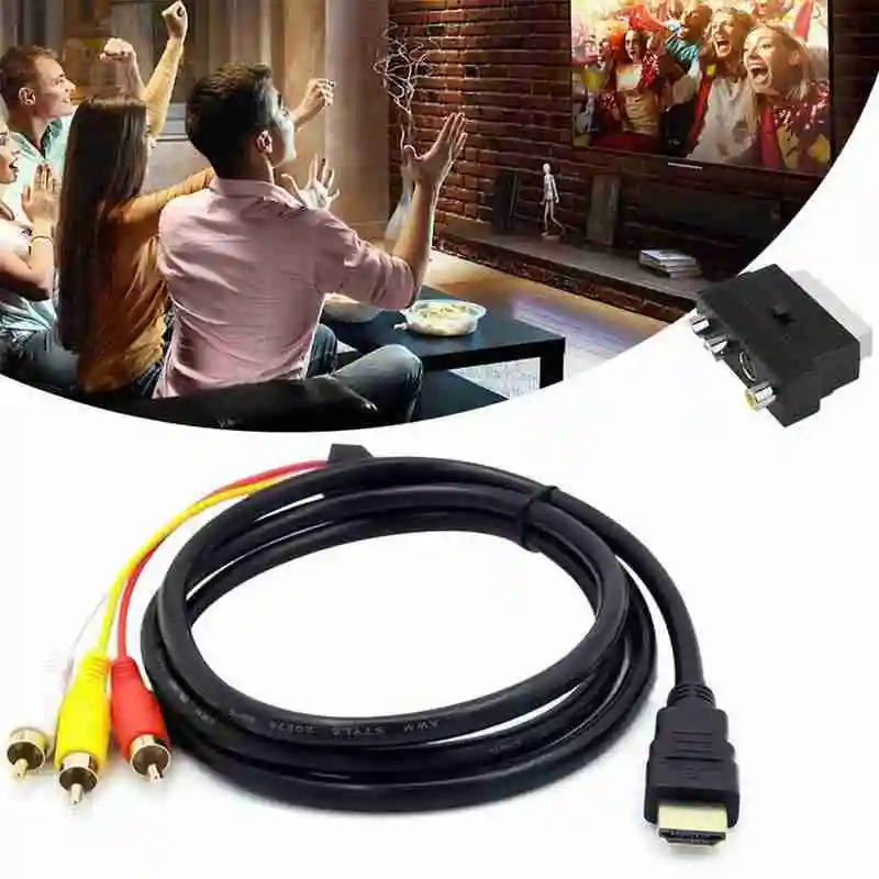 1080P HDMI-совместимый S-видео к 3 RCA Av кабель для проектора/DVD/TV аудиоразъему Phono с