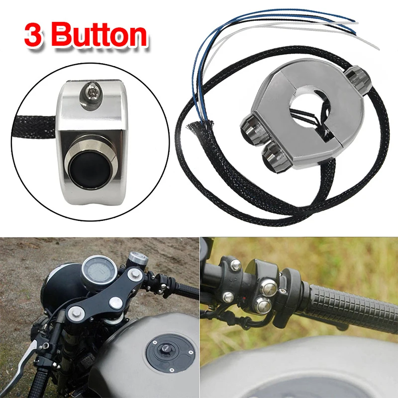 ZXMT Мотоцикл Скутер Alunimun M Switch 3 кнопочный Кафе Racer 7/8 ''Руль управления ВКЛ ВЫКЛ