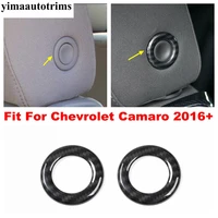 abs seat headrest button switch adjust ring decoration cover trim carbon fiber look accessories for chevrolet camaro 2016 2020