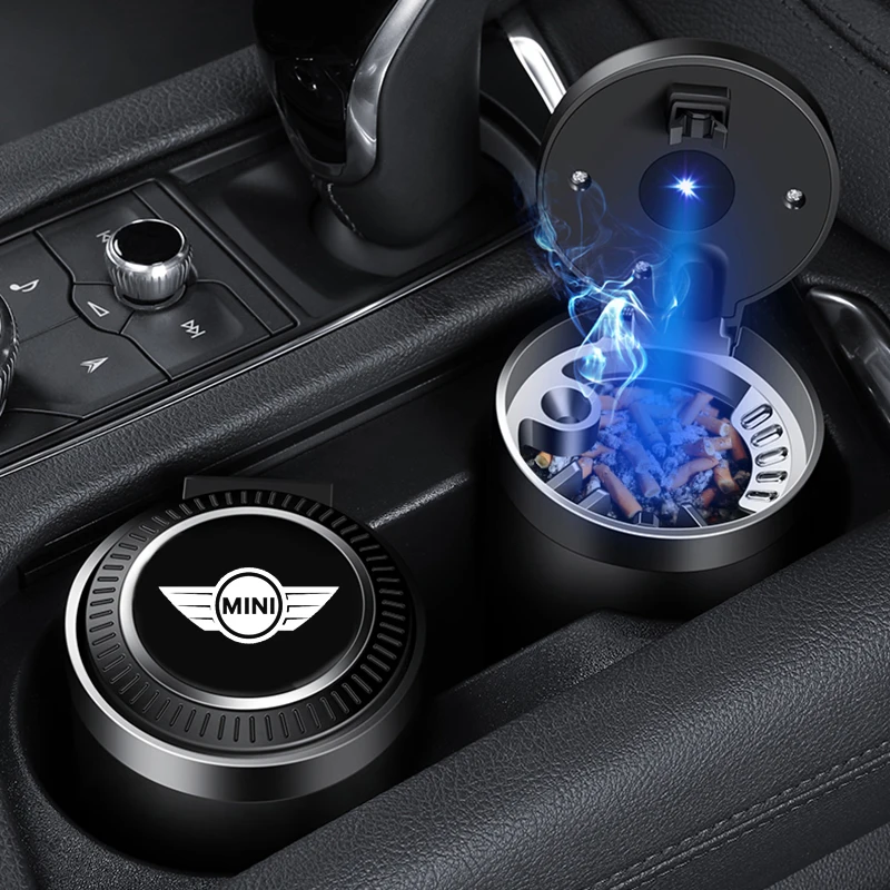 

Car Ashtray With LED Light Push Type For Mini Cooper S JCW R50 R53 R55 R56 R60 F54 F55 F56 F57 F60 Smoking Cigarette Ashtray Box
