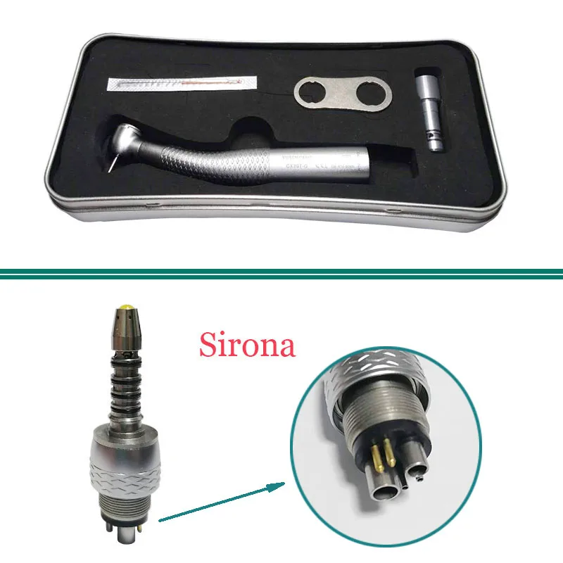 1 Piece Dental High Speed Air Turbine Led Handpiece Quick Connector Sirona R/F Coupler 6-hole Fiber Optic