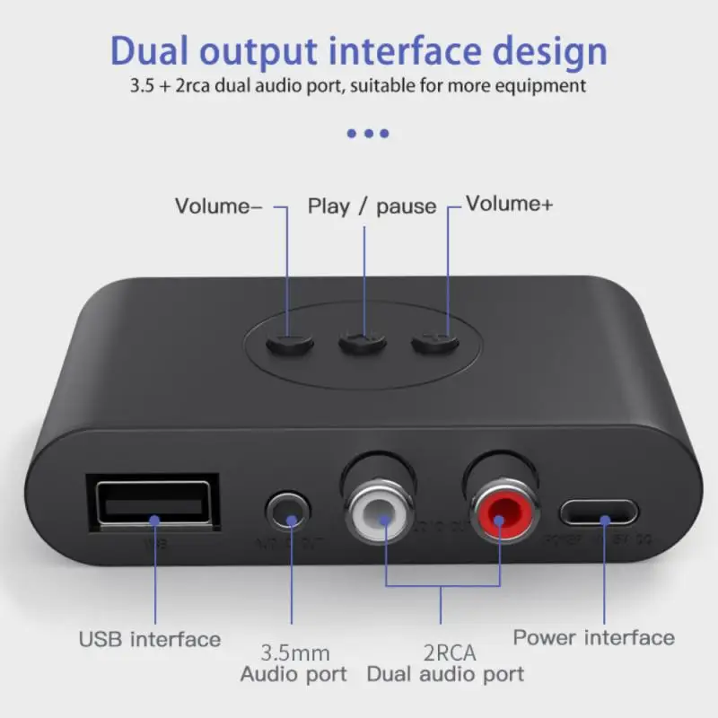 Приемник Bluetooth 2021 5 2 3 мм стерео RCA левый и правый каналы передатчик NFC соединение