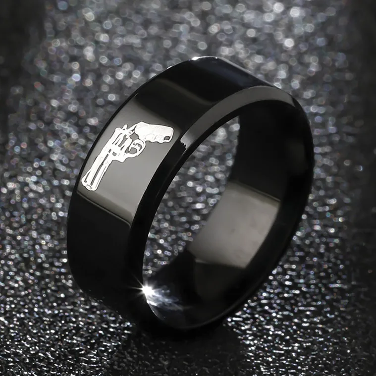 MOREDEAR 8mm Titanium Ring For Men amd Women Revolving Pistol Gun | Украшения и аксессуары