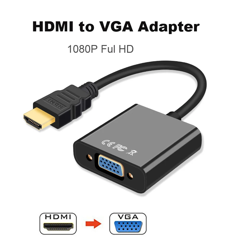 HDMI в VGA адаптер конвертер кабель HD 1080P цифровой аналоговый видео аудио для ПК