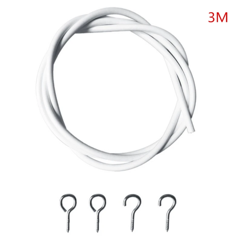 3M as pic Из ПВХ с пластиковым покрытием пружинный занавес веревка для висячая сетка шторы с крючками и глазами - Цвет: 3M as pic