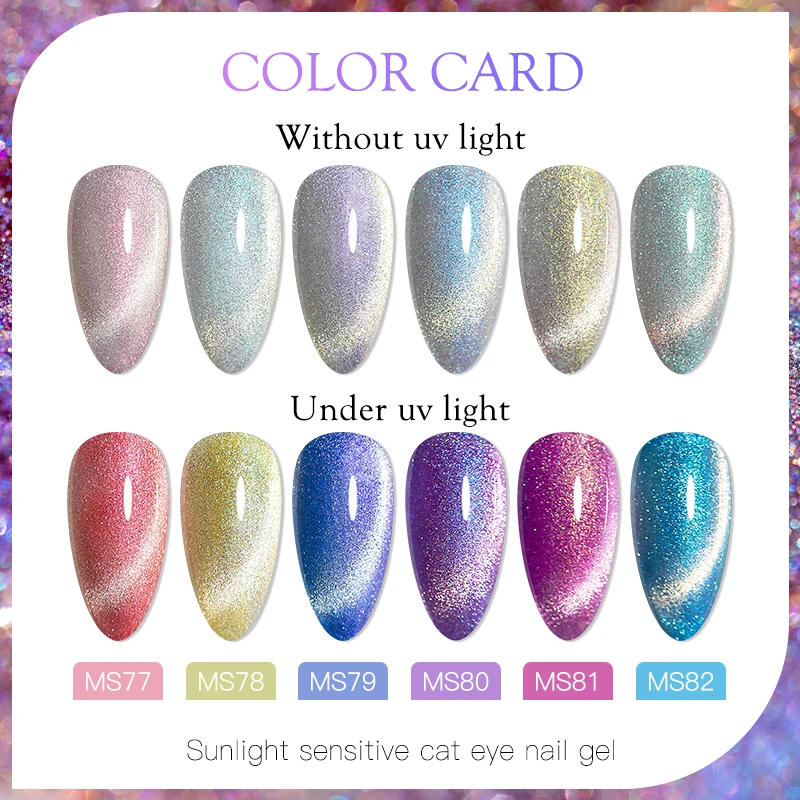 2/4 шт Гель-лак для ногтей с эффектом кошачий глаз Набор лаков Sunlight Senstive 9D лазерные