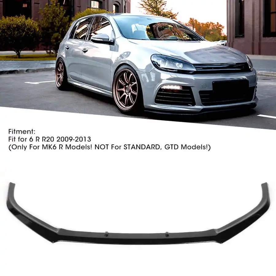 Глянцевый черный передний бампер спойлер разветвитель автомобиля