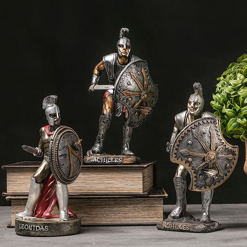 Скульптура средневековой древней греческой фигуры Ахиллес Спартанский персонаж