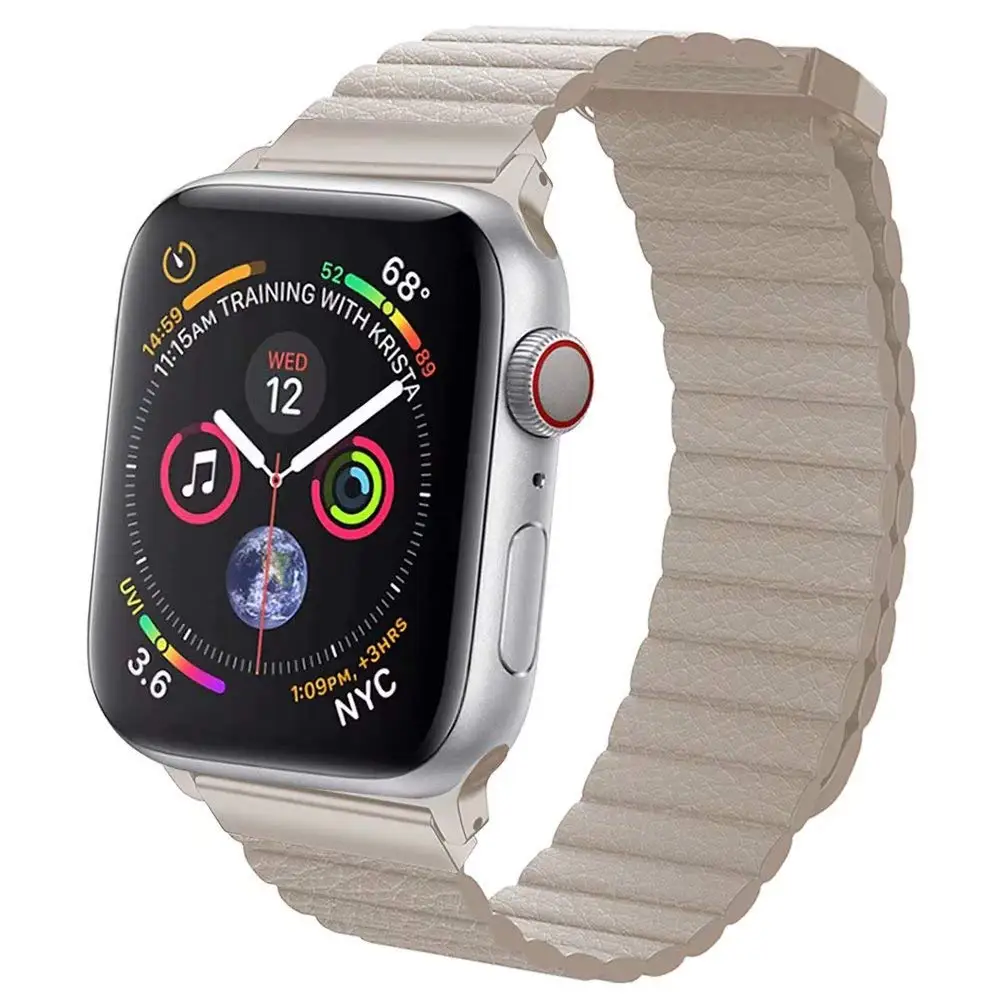 Регулируемый магнитный ремешок из натуральной кожи для apple watch 4, 1, 2, 3, 42 мм, 38 мм, ремешок, застежка на браслет, петля для iwatch 4