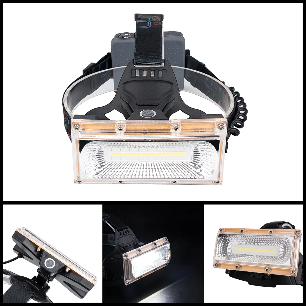 

800LM 10W COB LED Headlights Portable IP44 Waterproof Headlamps USB Rechargeable Flashlight Lighting for Night Fishing