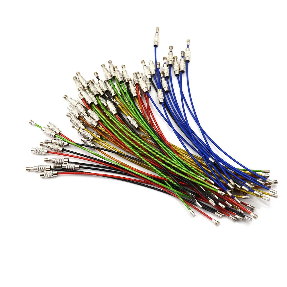 5 шт/10 шт из нержавеющей стали брелок кольца провода кабель Веревка Брелок