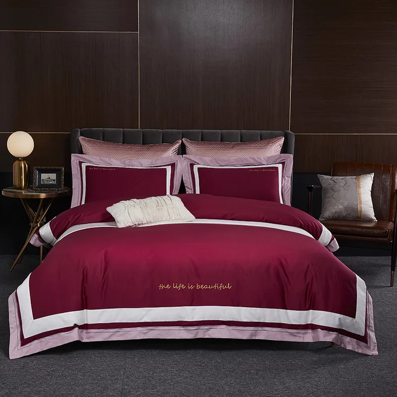 Роскошный комплект постельного белья из 100% египетского хлопка для отеля размер