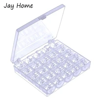 25pcs transparent sewing machine bobbins spools accessories with storage case plastic sewing bobbins needlework sewing supplies