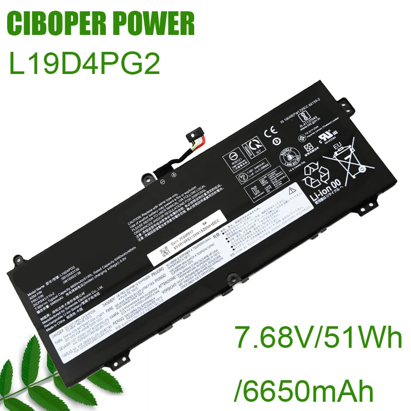CP настоящая аккумуляторная батарея для ноутбука L19D4PG2 7,68 V/51Wh/6650mAh L19M4PG2 L19L4PG2 для Flex 5-1470 Flex 5-1570