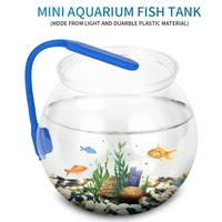 goldfish bowl desktop transparent plastic aquarium round turtle tank acrylic fish tank green plant pot for home office