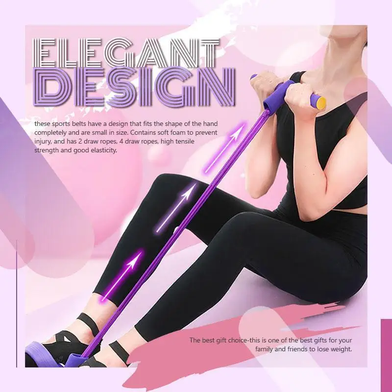 

Multi-Function Tension Rope Puller Pedal Ankle Abdominal Exerciser Fitness Elastic Sit Up Pull Rope Home Gym Sport Training Equi