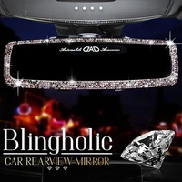 blingholic car rearview mirror high end fashion ladies car diamond rearview mirror protective cover pendant cover car interior