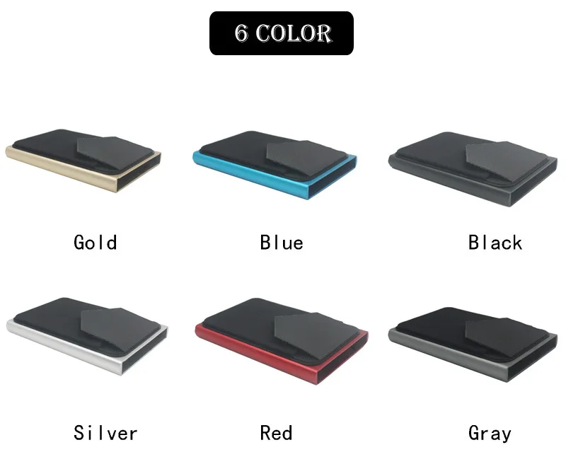 

Automatically Pop Up RFID Card Male Wallet Office Organizer Aluminum Metal Protective Storage Bag Smart Quick Release Wallet