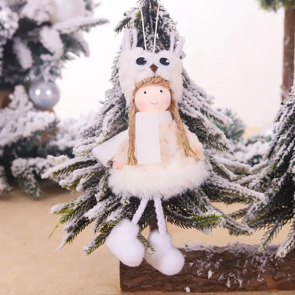 

Christmas Plush Angel Pendant Child Cute Doll Christmas Tree Pendant Pink White Antlers Doll Can Be Used For Family Gatherings A
