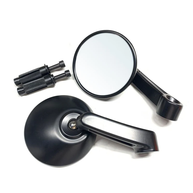 

1 Pair Motorcycle Round Handle Bar End Rear View Mirrors Black Retro Cafe Racer Side Mirror For Triumph Harley Davidson
