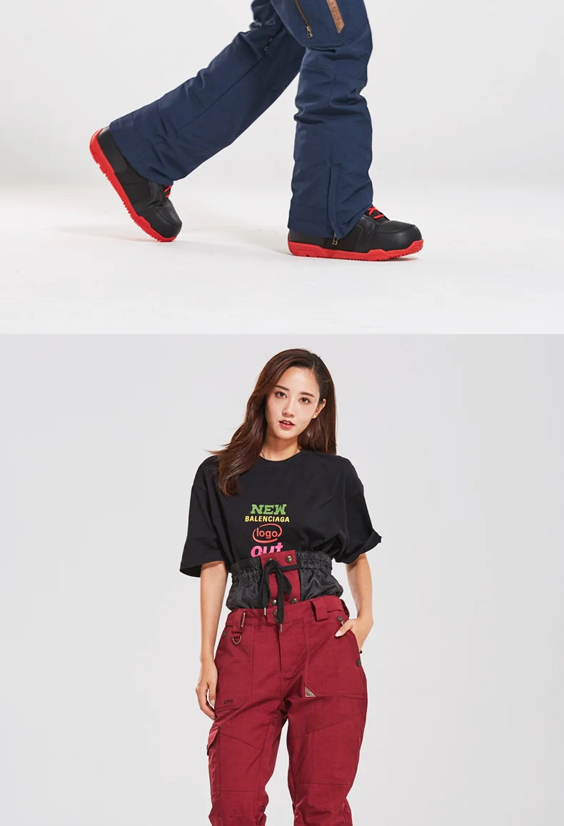 Водонепроницаемый зимние лыжные брюки Для мужчин теплые сноубордические брюки горнолыжные брюки с поясом Открытый спортивные брюки высокой
