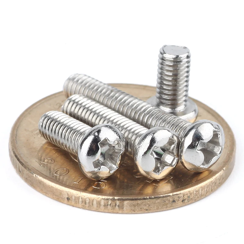 M1 M1.2 M1.4 M1.6 M1.7 Phillips Cross Recessed Pan Head Machine Small Screw Metric Threaded Round Head Bolt Steel Nickel Plated