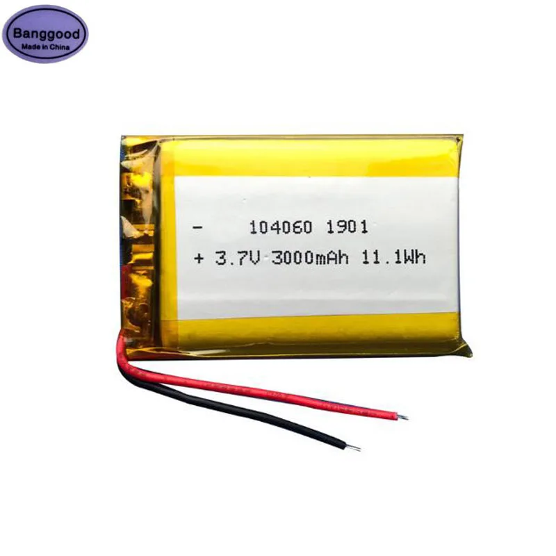 3 7 V 3000mAh 104060 Lipo полимерный литий ионный аккумулятор ячейки для GPS Bluetooth динамик MP4