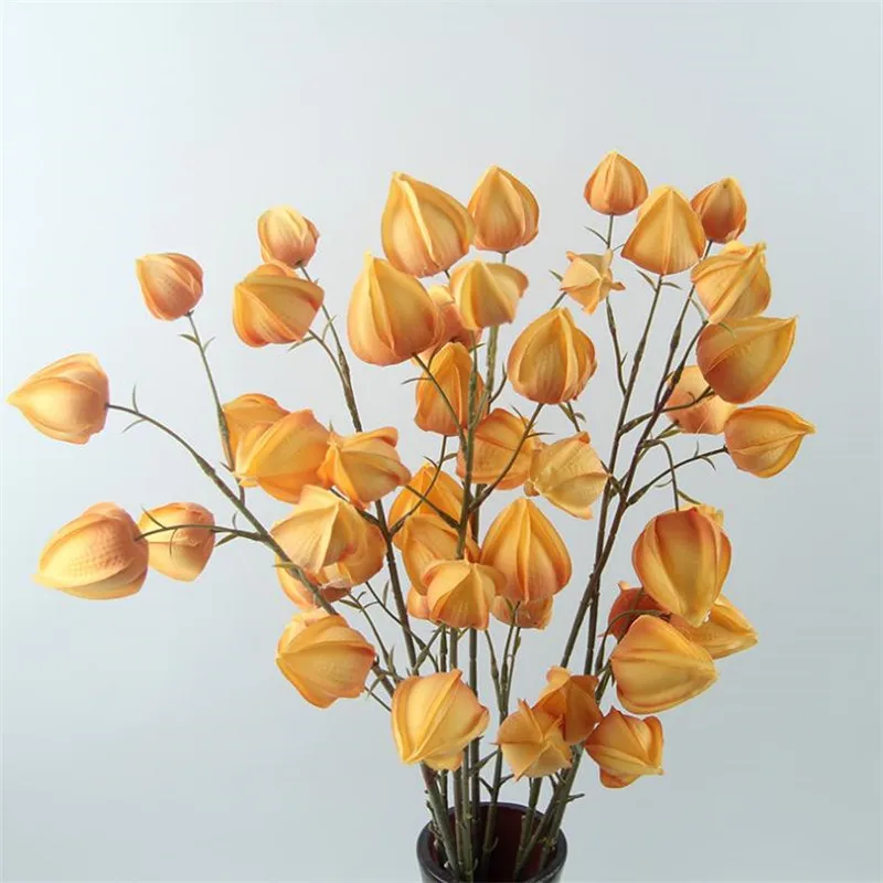 

7Pcs Fake Gooseberry (8 heads/piece ) 31.5" Length Simulation Lantern Flower for Wedding Home Decorative Artificial Flowers