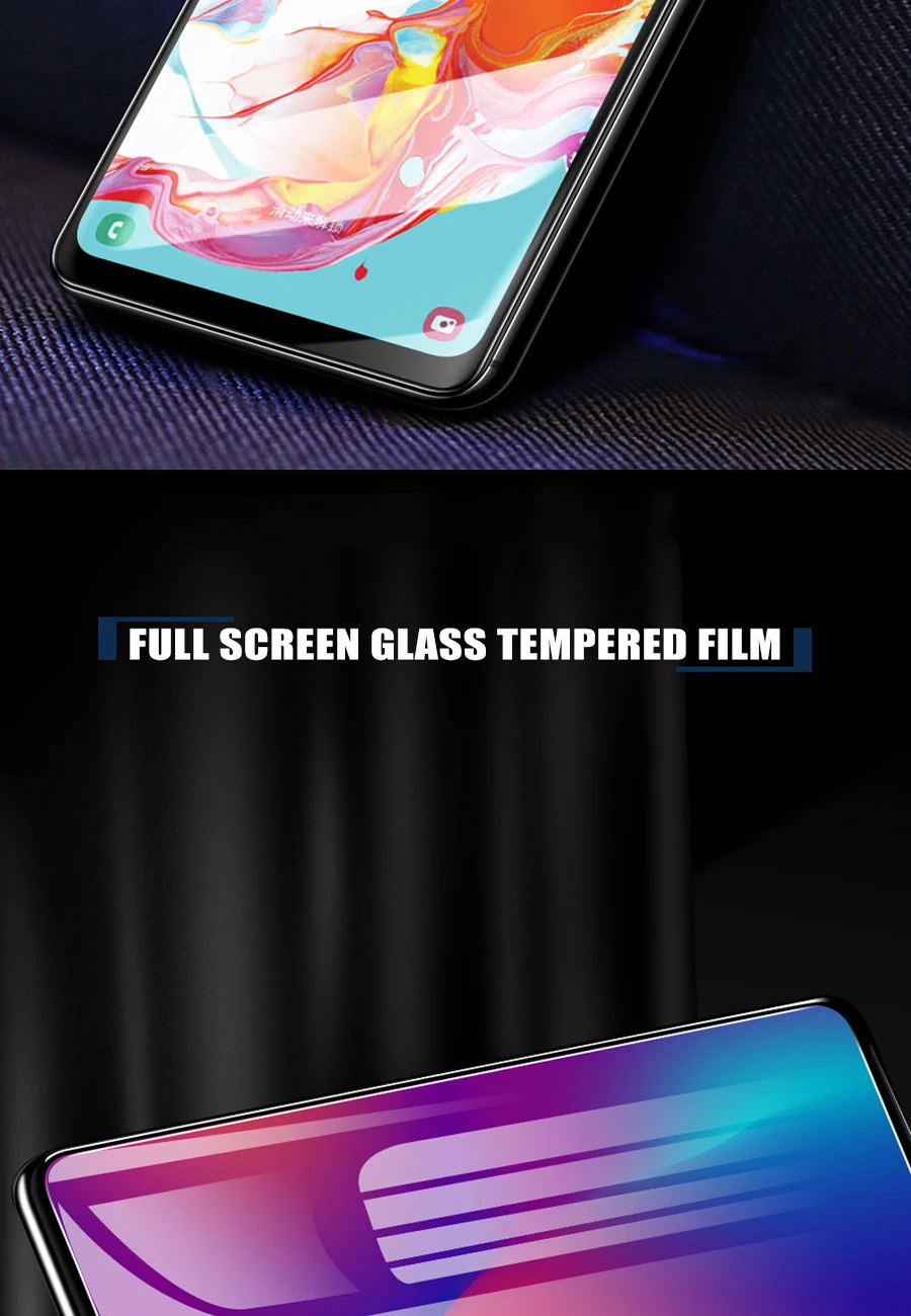 С уровнем твердости 9H закаленное Стекло для samsung Galaxy A10 A20 A20E A30 A40 A40S A50 A60 A70 A80 A90 M10 M20 M30 прозрачной крышкой закаленное Стекло