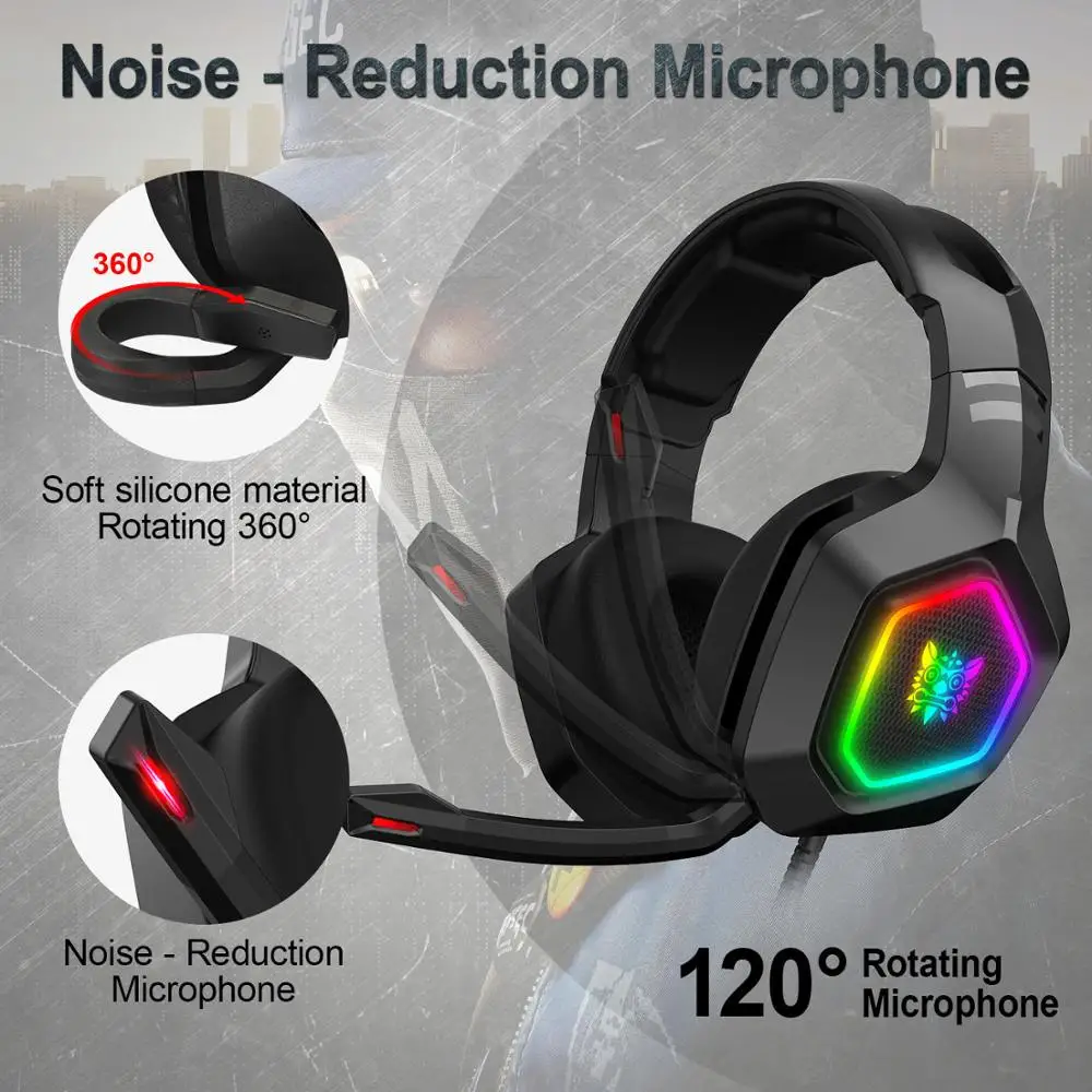 

K10 RGB Gaming Headset Ps4 Over Ear Headphones with Mic 7.1 Surround Sound USB Wired Headset For Computer Laptop Xbox Switch