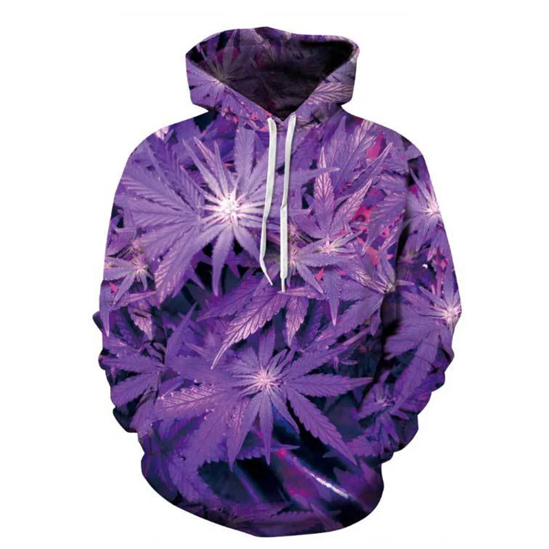 

Толстовка Мужская/женская с капюшоном и 3D-принтом листьев