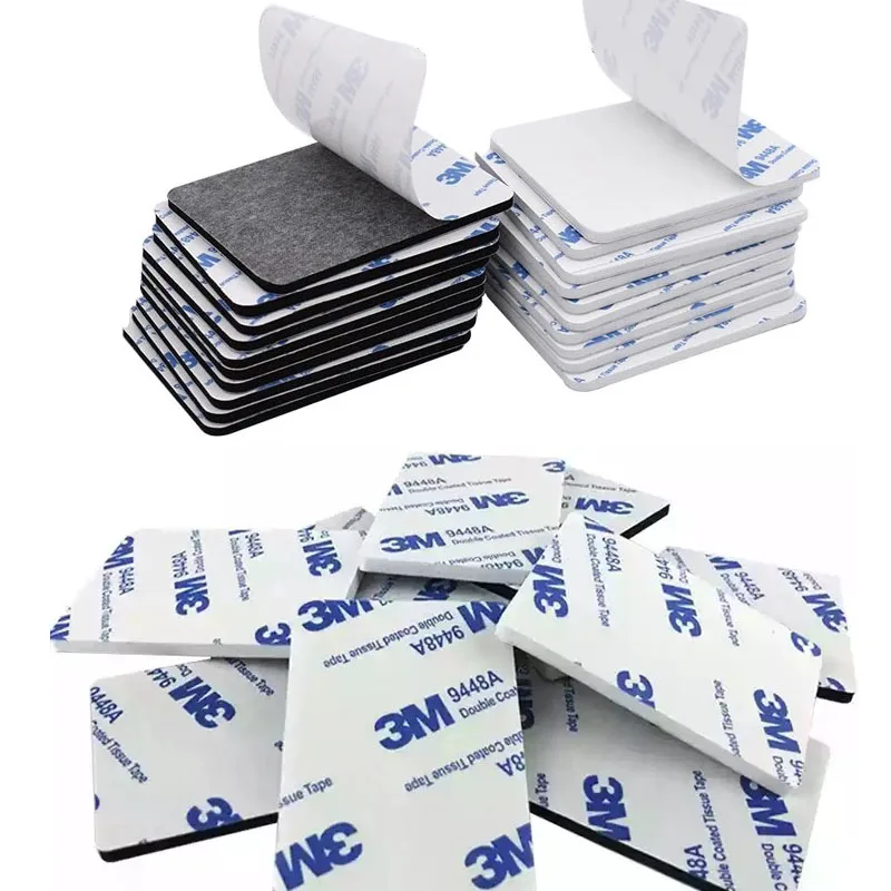 

100pcs Strong Pad Mounting Tape Double Sided Adhesive Acrylic Foam Tape Two Sides Mounting Sticky Tape Black Multiple size