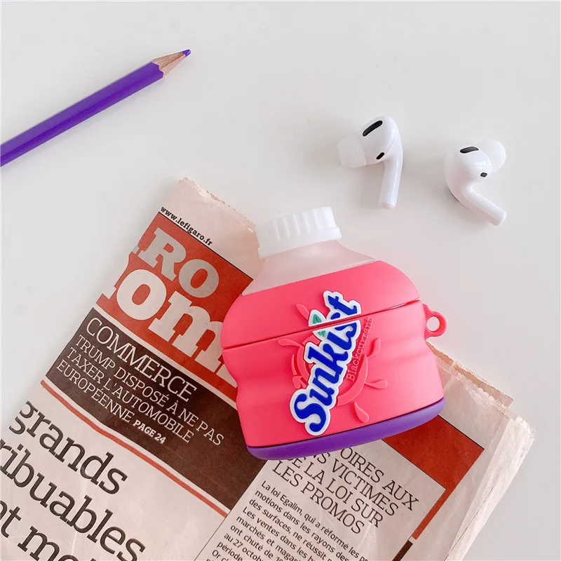 

Case for Airpods 1 2 Bluetooth Earphone Case for Airpods Pro Accessories Protective Cover Cute Silicone Blackcurrant Grape Juice
