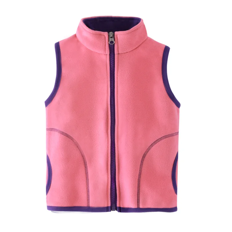 SAILEROAD 2-11Years Весна Осень Baby Toddler Boy Vest Сплошные цвета Дети Дети Мальчики Девочки Водолазка Жилет с молнией - Цвет: 87217 pink