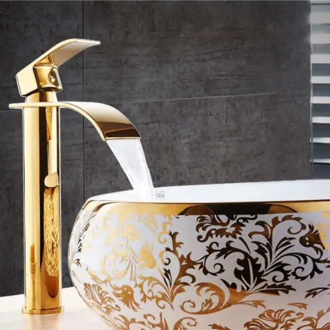 

Basin Faucet Waterfall Faucet Brass Bathroom Faucet Mixer Tap Hot and Cold Sink faucet Bathroom Basin Faucet