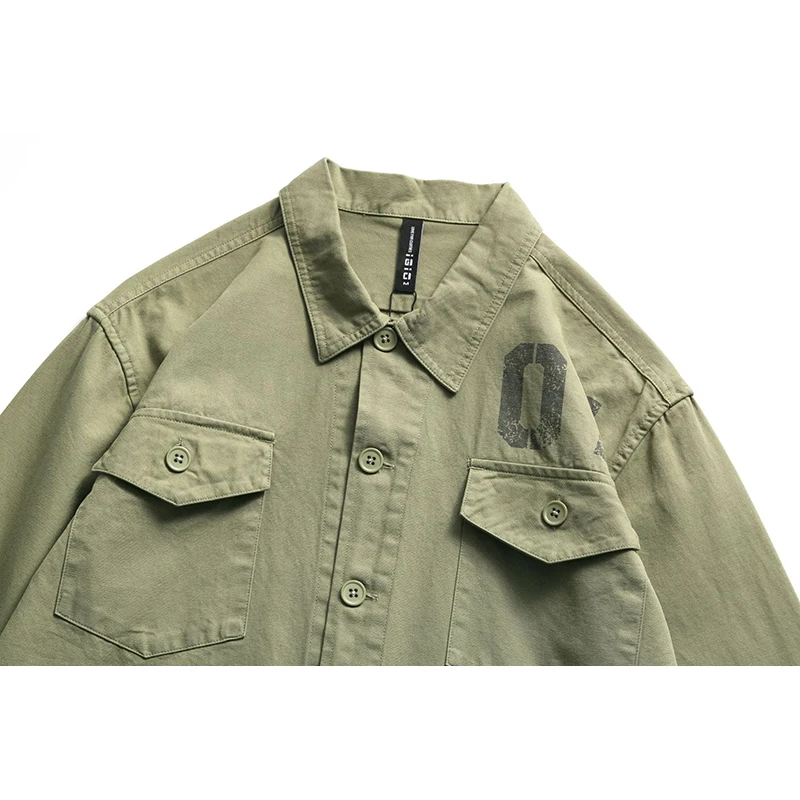 Рубашка мужская с длинным рукавом стильная блуза в стиле милитари армейская