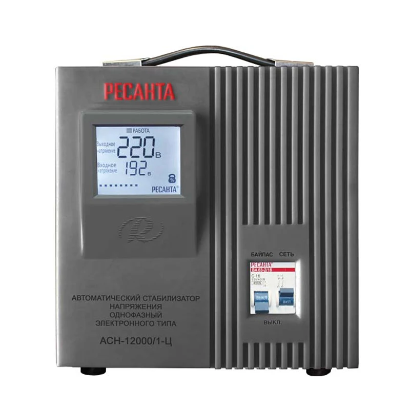 Стабилизатор напряжения РЕСАНТА АСН-12000/1-Ц (Входное напряжение 140-260 В защита от