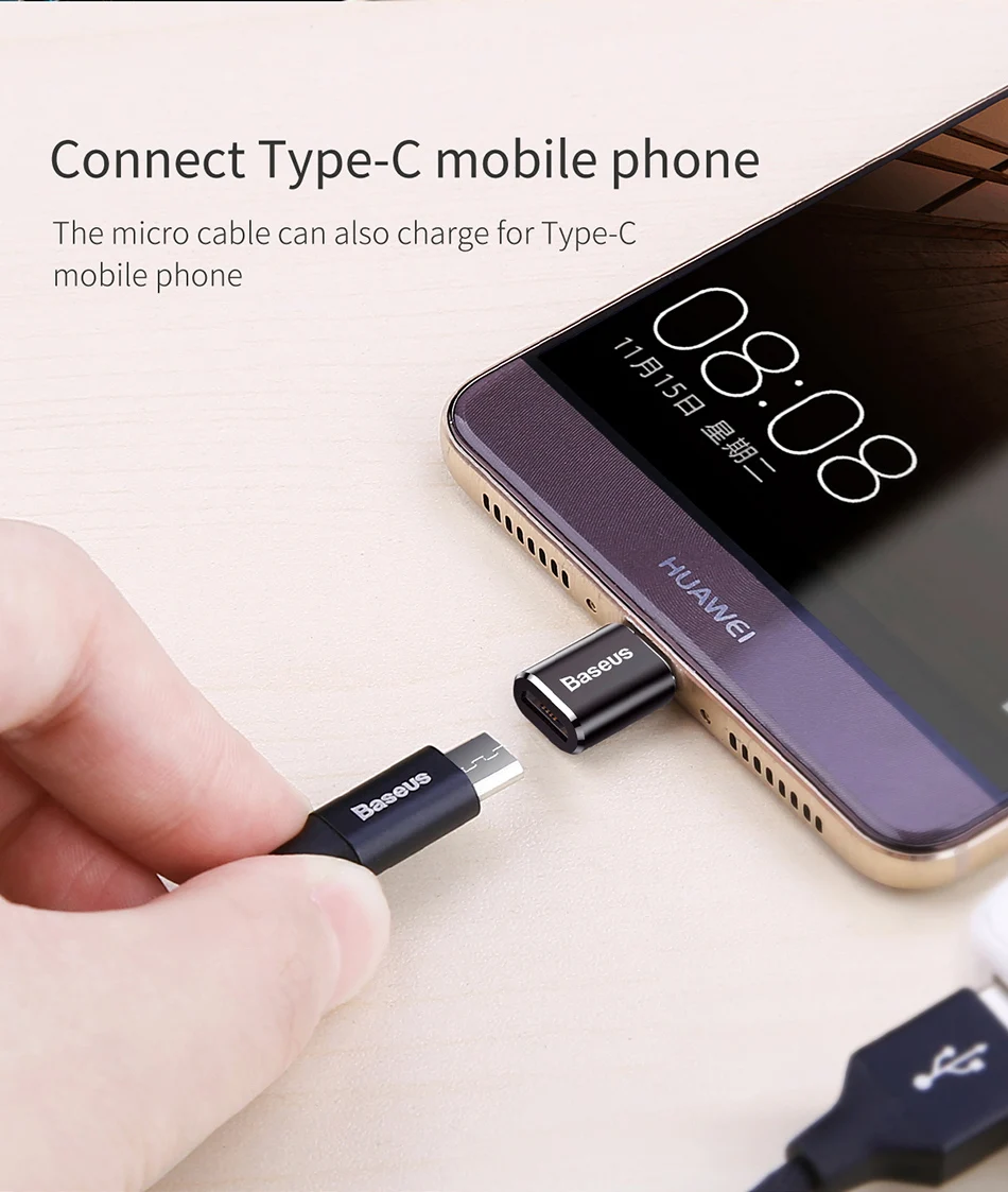 Baseus usb type C OTG адаптер USB C штекер для Micro USB Женский Кабельные конвертеры для Macbook samsung S10 huawei USB для type-c OTG