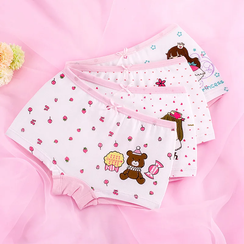 4 шт. милое нижнее белье для девочек с героями мультфильмов одежда подростков 12
