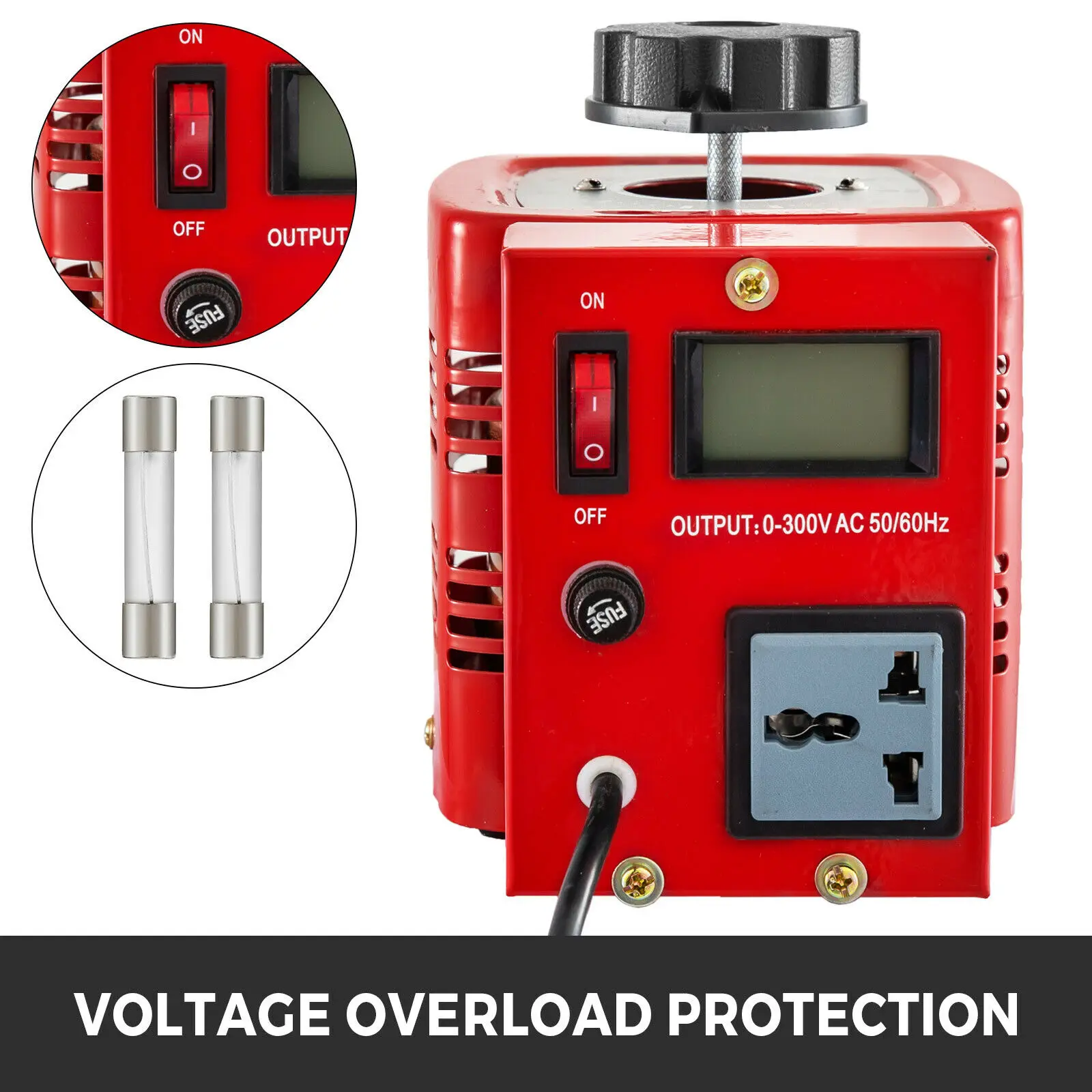 VEVOR 0.5KVA 1KVA 2KVA 3KVA Регулируемый трансформатор 220V AC W/Встроенный Медь катушки и