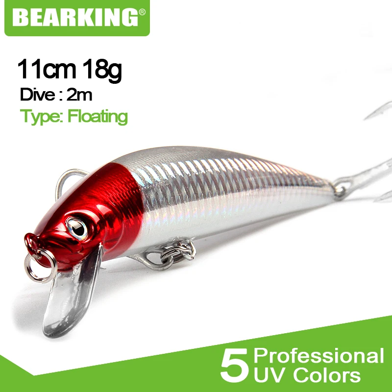 Bearking 5 шт. плавающая блесна рыболовная приманка Лазерная жесткая искусственная 3D