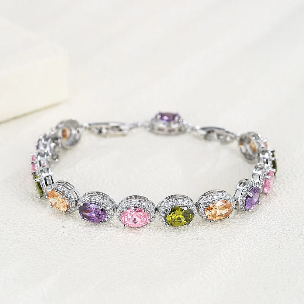 

Emmaya New Fashion Classical Round Shape AAA Zirconia Bracelet Multicolor Choice For Female Banquet Noble Dress-Up FIne Jewelry