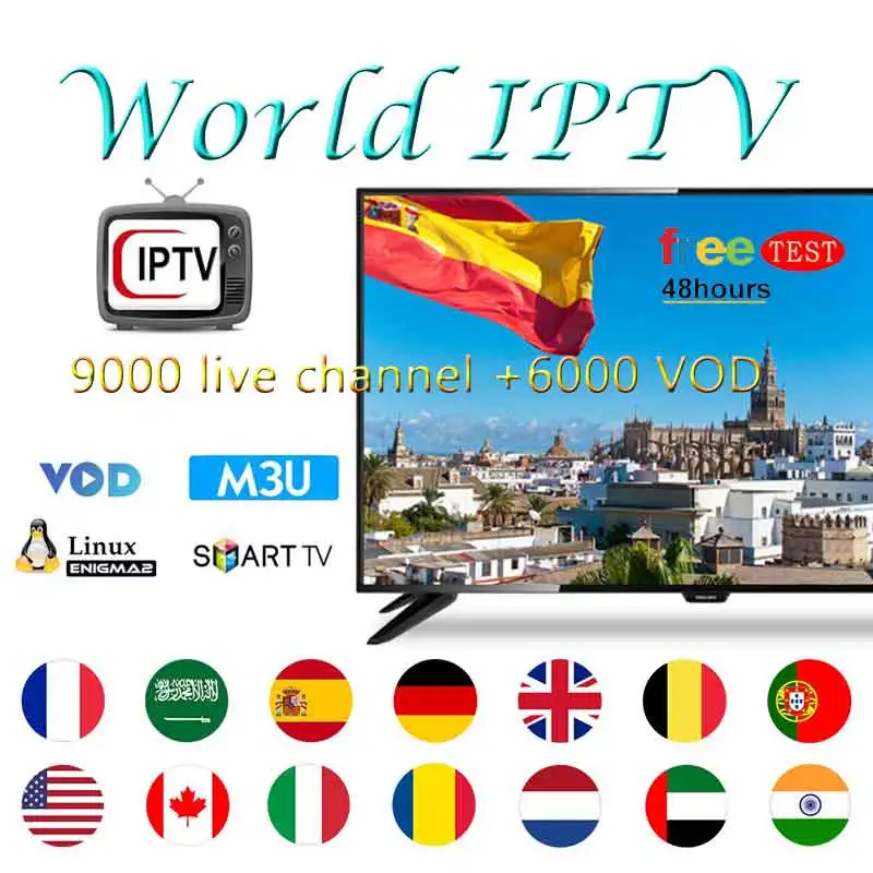 IP TV 9000 live channel + 6000 VOD бесплатный тест Rocksat для Франции Великобритании Испании