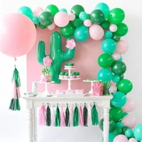summer cactus theme party decor supplies dark green latex balloon arch garland kit hawaii birthday decorations balloons supplies